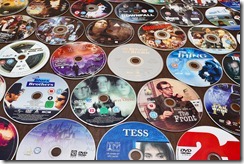 DVDs on a table