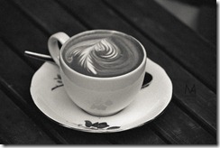Artistic foamy cappuccino
