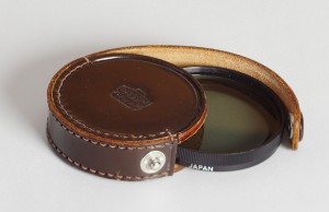 In its leather case