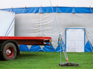 The service exit of a circus. Canon EF 70-200 f/4L IS, Provia 100F