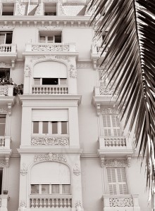 View of an elegant building in Nice, France; summer 2012