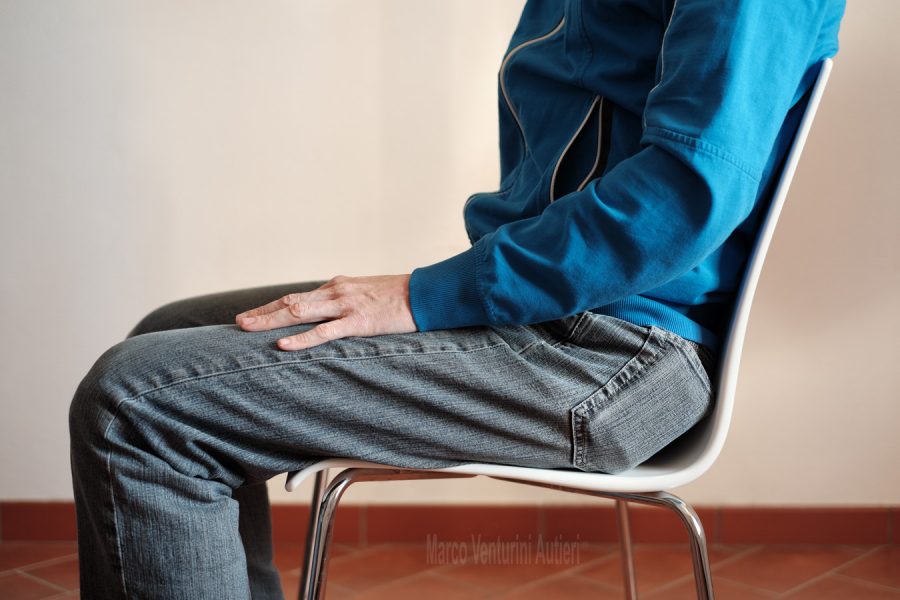 Sitting on a chair with the rear trousers pocket uncomfortably full, bulging out of the body shape. Why not using trousers with pockets alongside the legs?